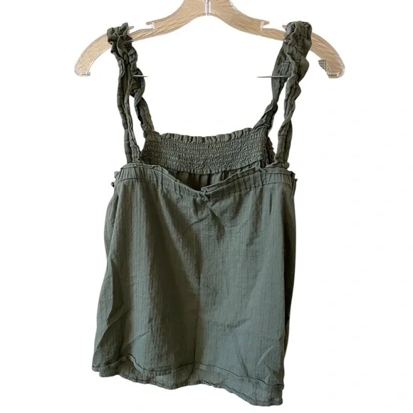 Banana Republic Green Smocked Tank Top - Picture 3 of 4